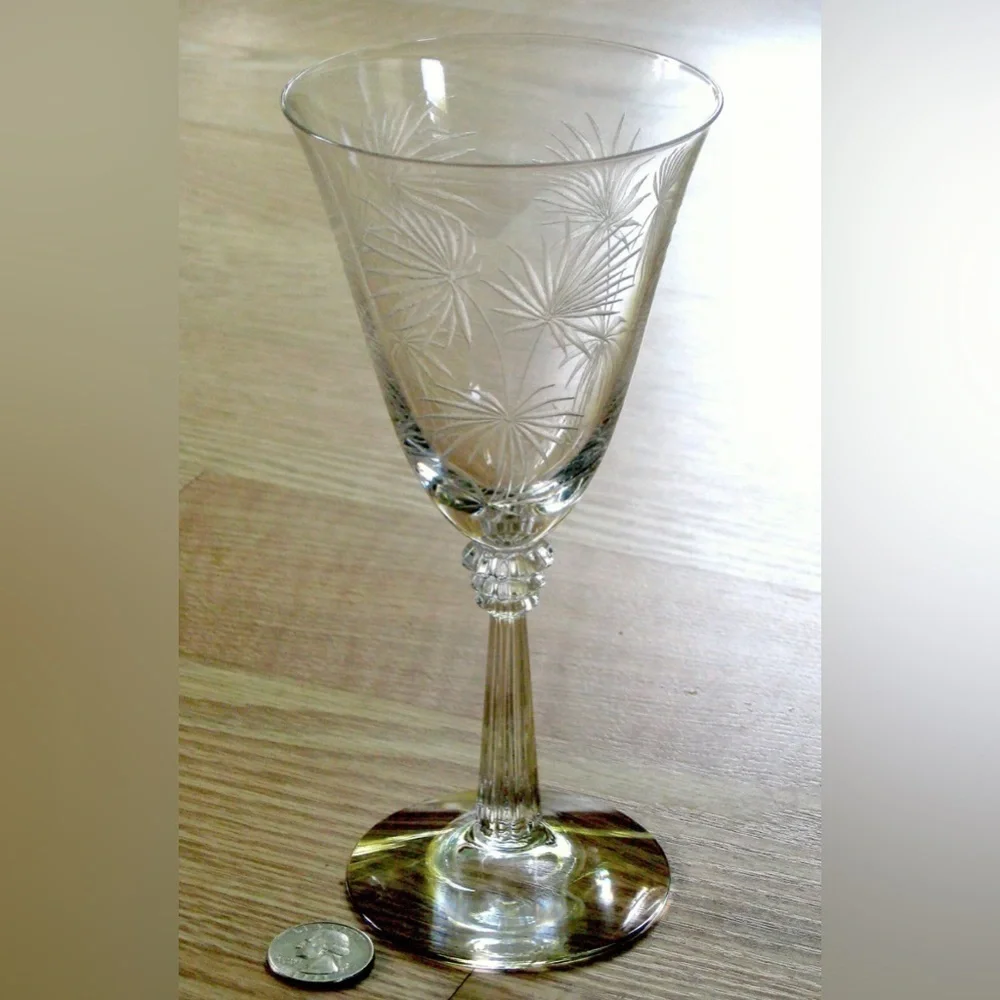 Vintage Fostoria Lido Scepter Stem Crystal Goblets